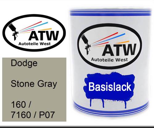 Dodge, Stone Gray, 160 / 7160 / P07: 1L Lackdose, von ATW Autoteile West.